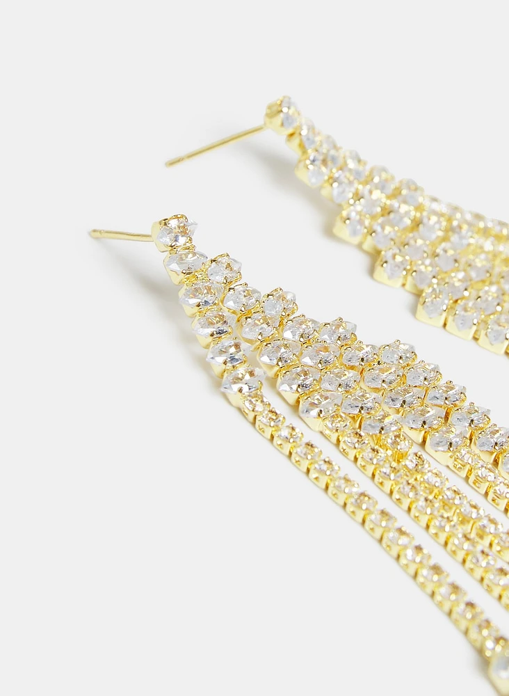 Cubic Zirconia Cascade Earrings