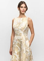 Adriana Papell- Jacquard Open Back Dress