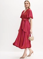 Pleated Tie Detail Dress