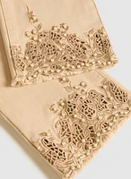 Pearl Embellished Denim Capris
