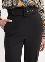 Belted Straight-Leg Pants