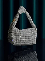 Knotted Handle Rhinestone Detail Bag