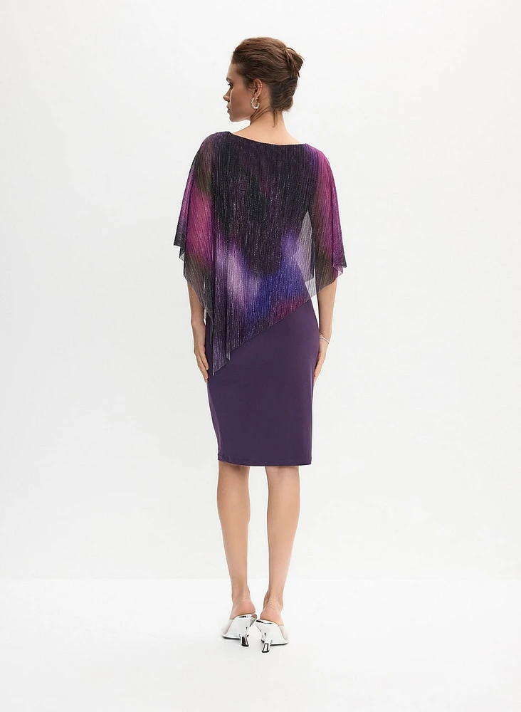 Joseph Ribkoff - Asymmetric Hem Poncho Effect Dress