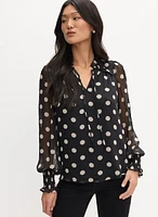 Polka Dot Print Blouse