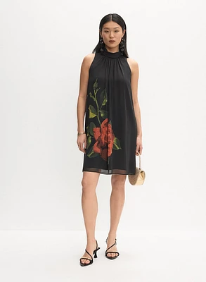 Floral Halter Neck Dress