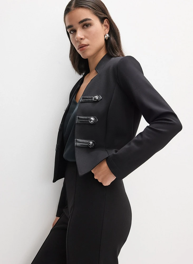 Joseph Ribkoff - Cropped Notched Collar Jacket