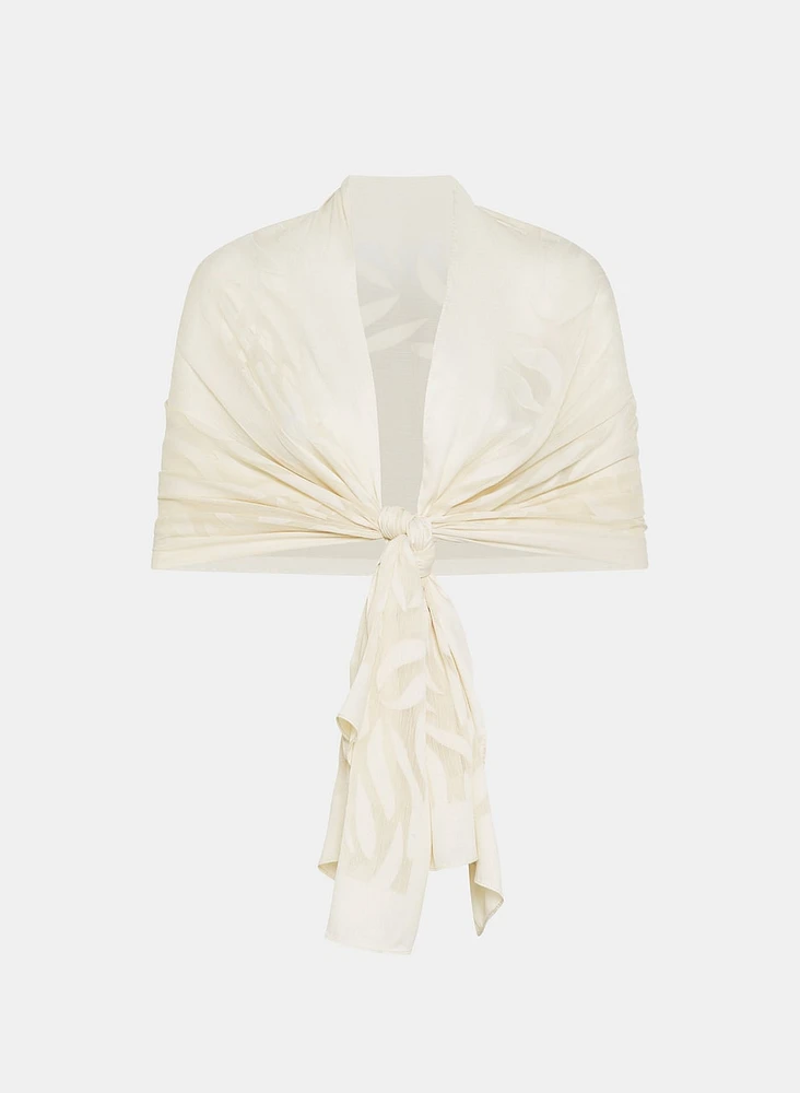 Sheer Leaf Motif Wrap