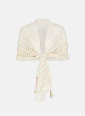 Sheer Leaf Motif Wrap