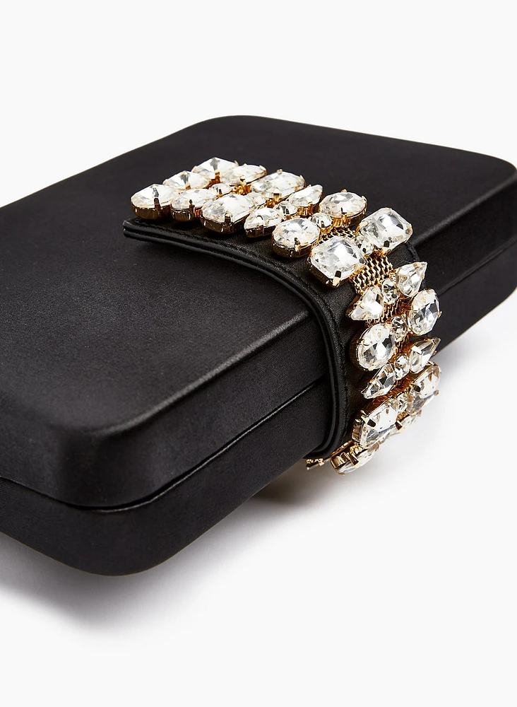 Faceted Stone Detail Clutch