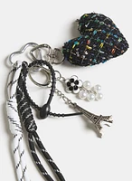 Tweed Heart Key Chain