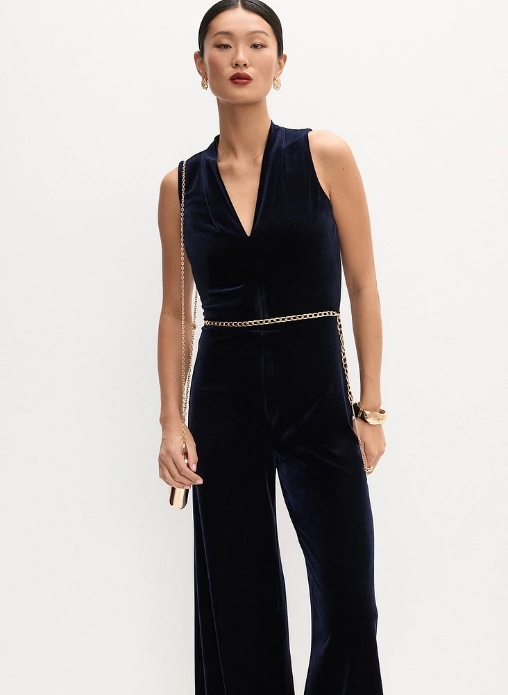 Long Velvet Jumpsuit