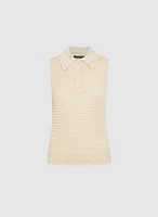 Sleeveless Polo Pullover