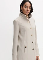 Manteau boutonné en tricotine