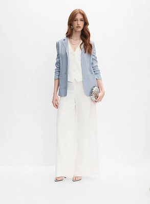 Blazer ouvert en mélange de lin et pantalon Soho