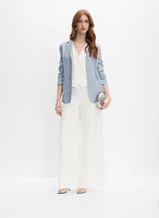 Blazer ouvert en mélange de lin et pantalon Soho