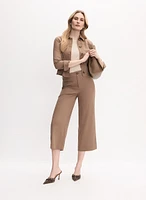 Button-Down Jacket & Cropped Wide Leg Pants