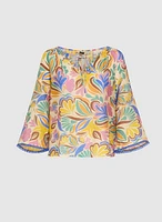 Abstract Floral Blouse