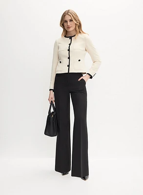 Contrast Trim Jacket & Soho Wide Leg Pants