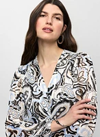 Paisley Print Smocked Blouse