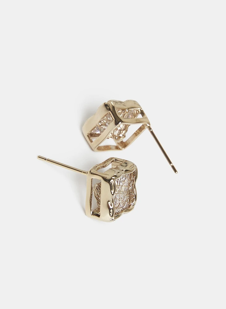 Boucles d'oreilles clous à zircon cubique