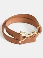 Clip Buckle Vegan Leather Belt