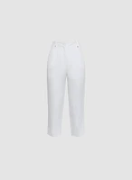 Linen-Blend Capri Pants