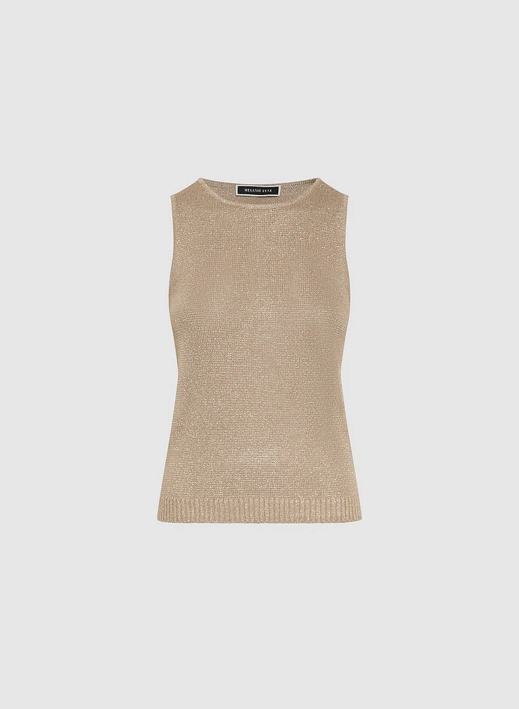 Sleeveless Crew Neck Sweater