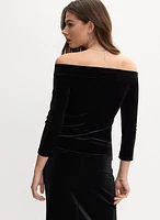 Velvet Off-the-Shoulder Top