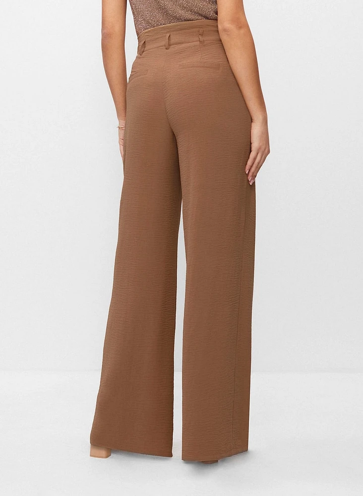 High-Waisted Crinkle Pants