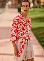 Linen Printed Blouse