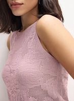 Camisole florale en tricot ajour