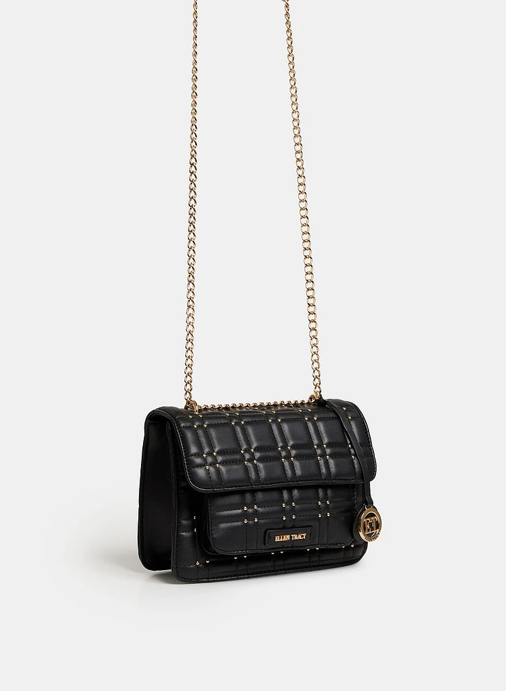 Stud Embellished Shoulder Bag