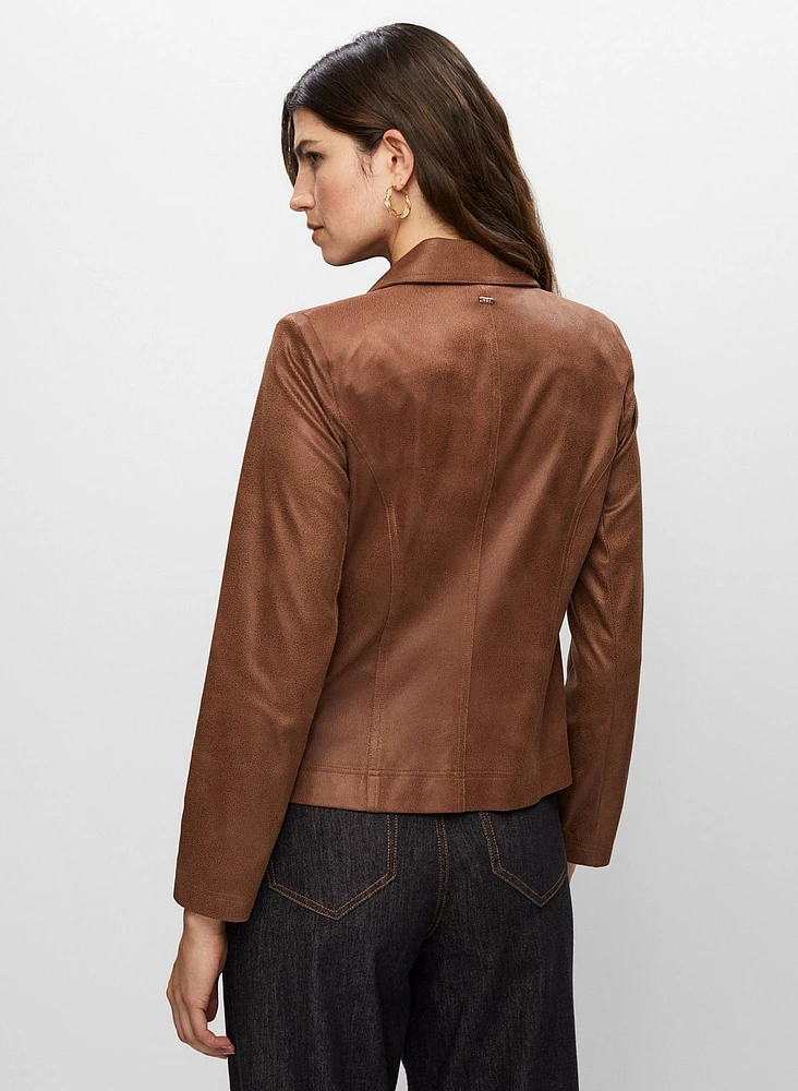 Vex - Eyelet Detail Faux Suede Jacket