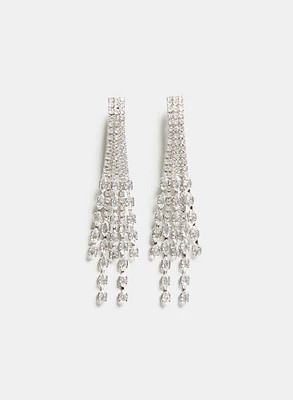 Cubic Zirconia Front Back Earrings