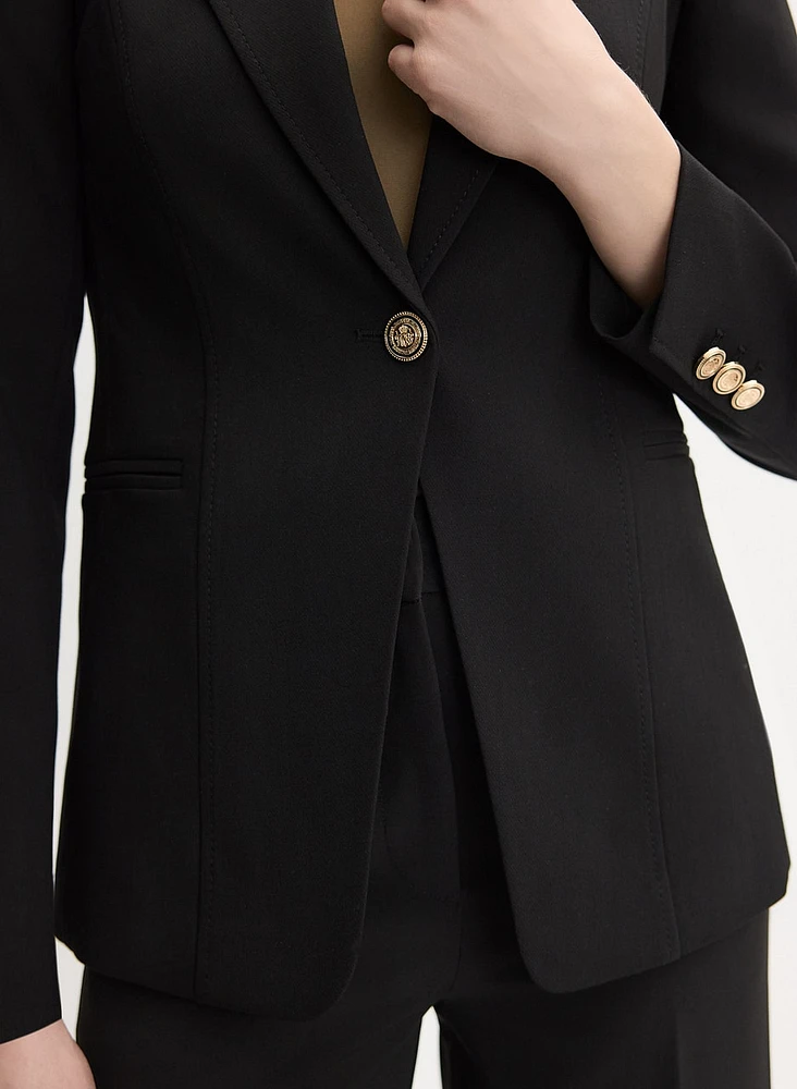 Embossed Button Blazer