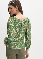 Palm Leaf Print Blouse