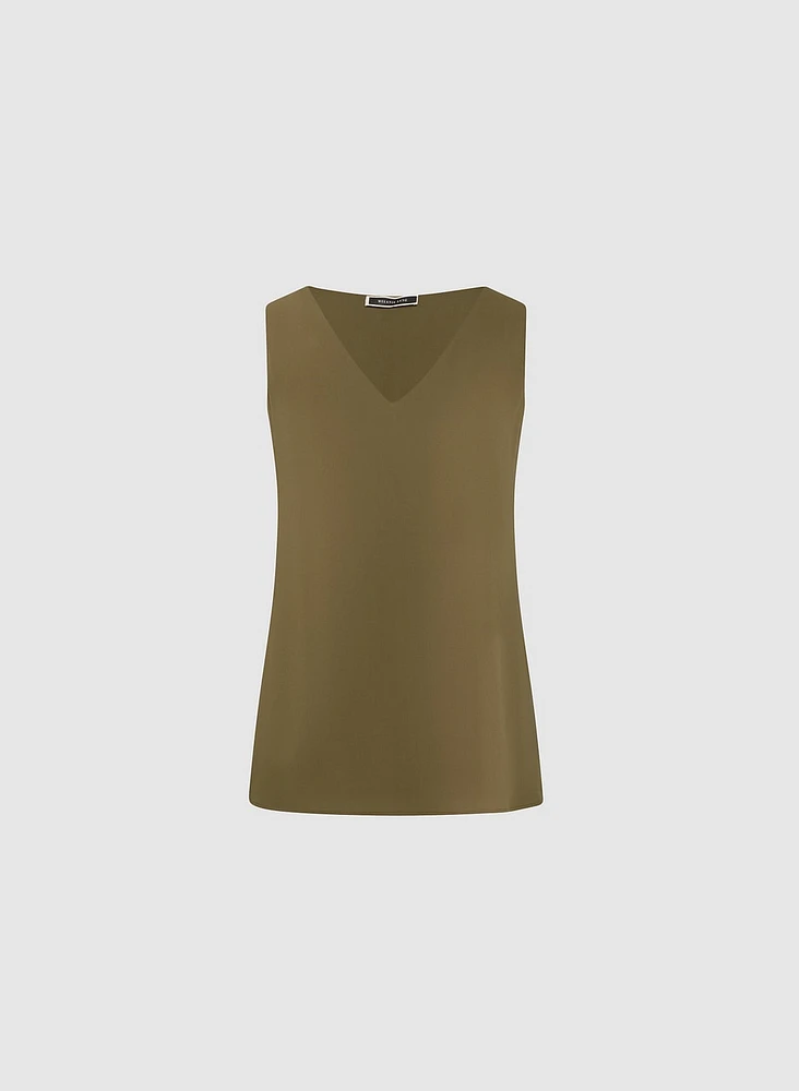 Blouse sans manches en crêpe