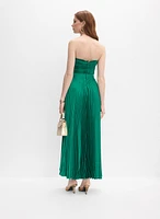 Satin Plissé Dress