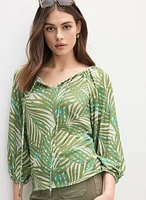 Blouse à motif de palmiers