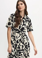 Geometric Print Shirt-Dress