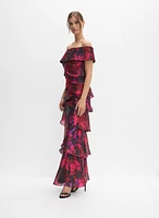 Tiered Off-Shoulder Floral Dress
