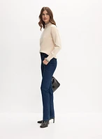 Tonal Embellished Straight-Leg Jeans