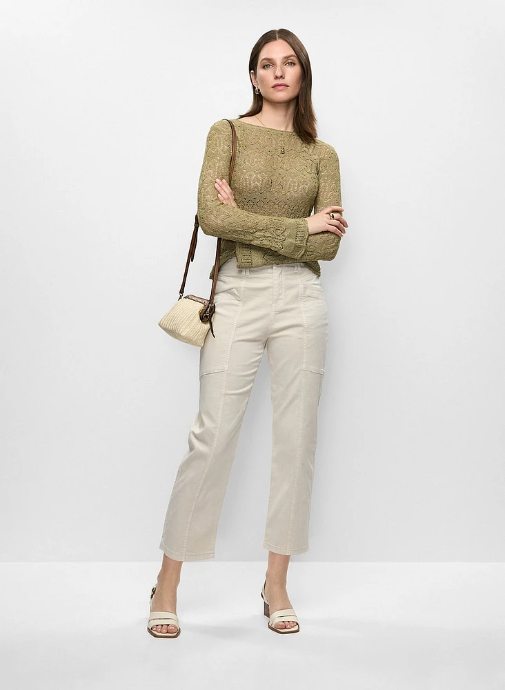 Capri à jambe étroite avec poches obliques