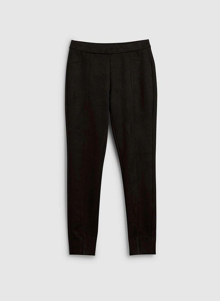 Faux Suede Pull-On Pants