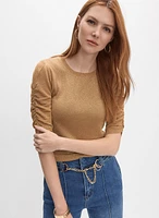 Shirred Glitter Knit Top