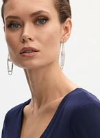 Rhinestone Chain Pearl Drop Earrings