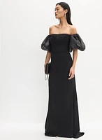 Robe de soirée à manches bouffantes