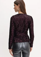 Peplum Sequin Top