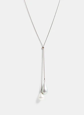 Teardrop Pendant Slider Necklace