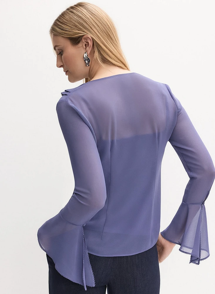 Blouse en chiffon à volants